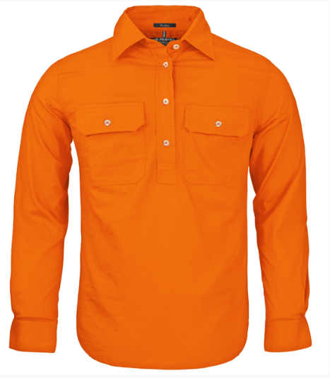 Pilbara Children's Closed Front Long Sleeve Shirt RM400CF