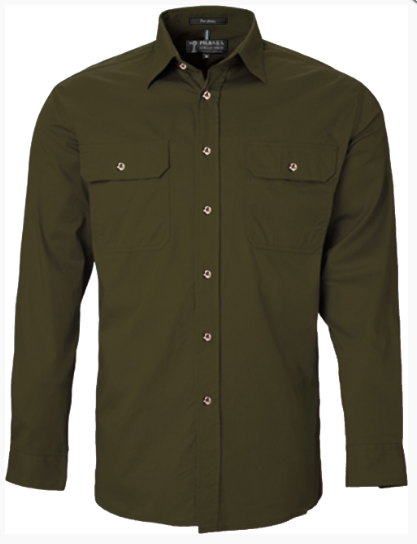 Pilbara Men's Open Front Long Sleeve Shirt RM500BT