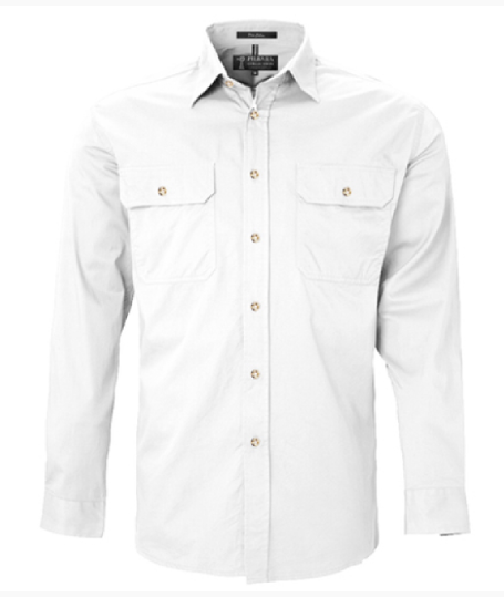 Pilbara Men's Open Front Long Sleeve Shirt RM500BT