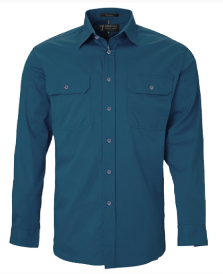 Pilbara Men's Open Front Long Sleeve Shirt RM500BT