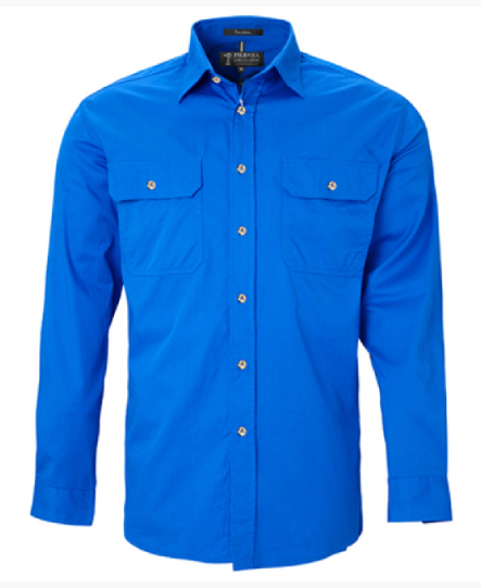 Pilbara Men's Open Front Long Sleeve Shirt RM500BT