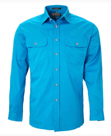 Pilbara Men's Open Front Long Sleeve Shirt RM500BT