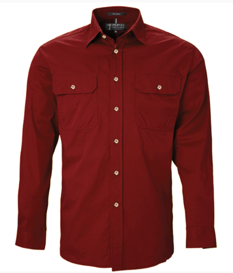 Pilbara Men's Open Front Long Sleeve Shirt RM500BT