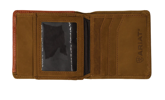 Ariat Bi-Fold Wallet - Tooled Overlay - WLT2112A