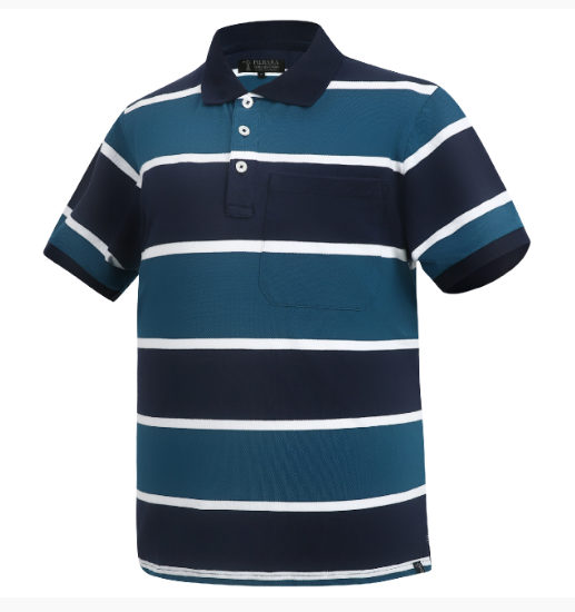 Pilbara Men's Y/D Striped Pocket Polo - RMPC113