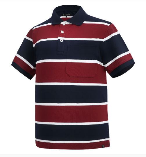 Pilbara Men's Y/D Striped Pocket Polo - RMPC113