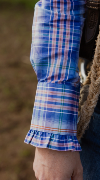 Black Colt Sara Shirt - Blue, Pink & Orange Check