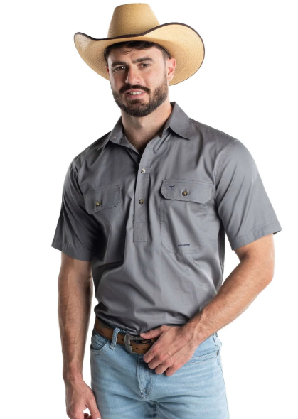 Just Country Men's Adam 1/2 Button Short Sleeve - 10104