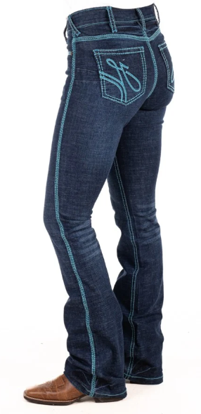 Hitchley & Harrow Ultra High Rise Boot Cut Jean - Turquoise - SR2243