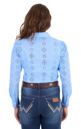Wrangler Women's Fleur Long Sleeve Shirt - Cornflower - X6S2104600