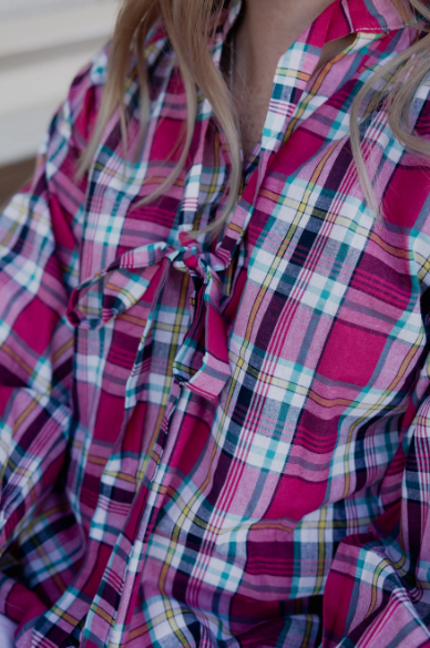 Black Colt Gabby Blouse - Pink Check