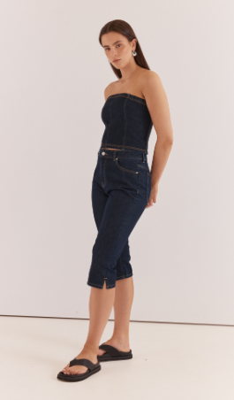 SASS Lela Denim Pedal Pusher - Rinse Wash - SS20690-RIN