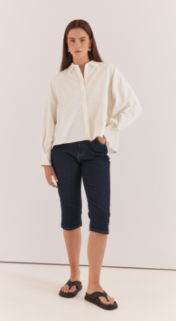 SASS Lela Denim Pedal Pusher - Rinse Wash - SS20690-RIN