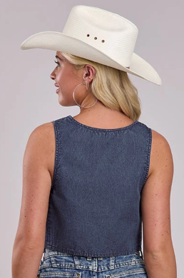 Roper Women's Denim Heart Pocket Vest - Blue - 74594054