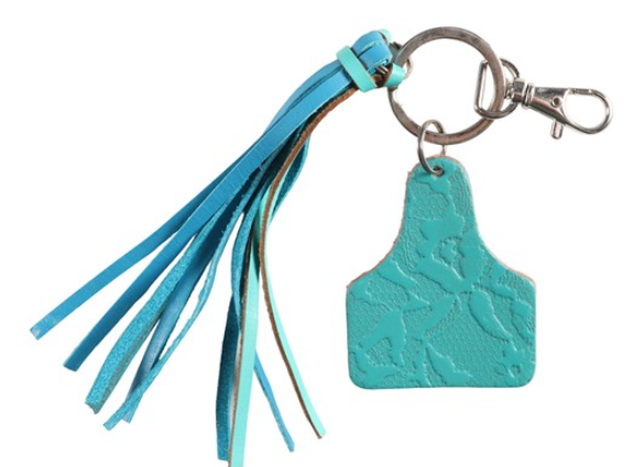 Fort Worth Ear Tag Tassel Key Ring