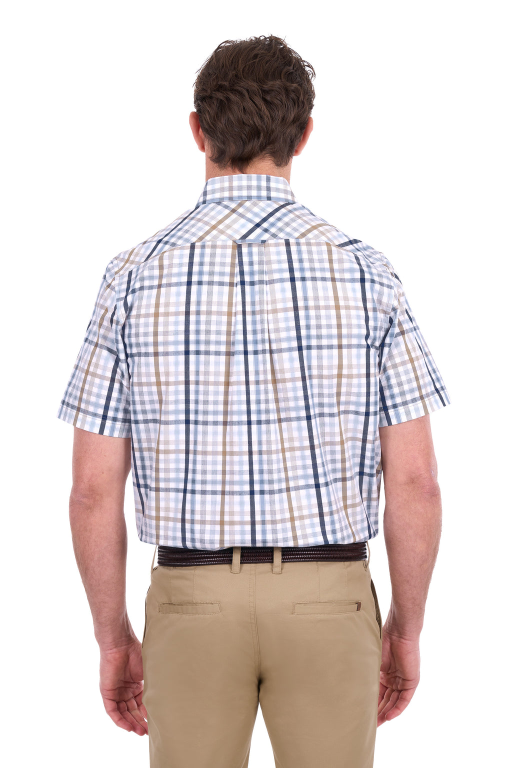 Thomas Cook Men's Alfie Check 2-Pocket Short Sleeve Shirt - Tan/Navy - T6S1110043