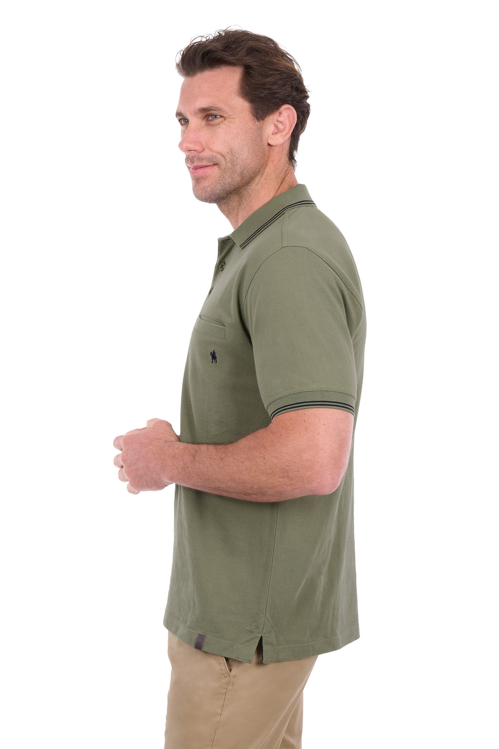 Thomas Cook Men's Henry Tailored 1-Pocket Short Sleeve Polo - Olive - T6S1506025
