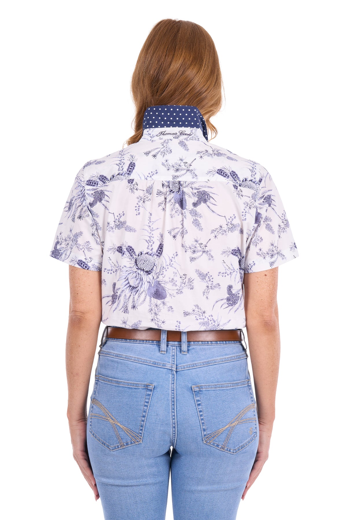 Thomas Cook Women's Mia Short Sleeve Shirt - Navy/White - T6S2125078