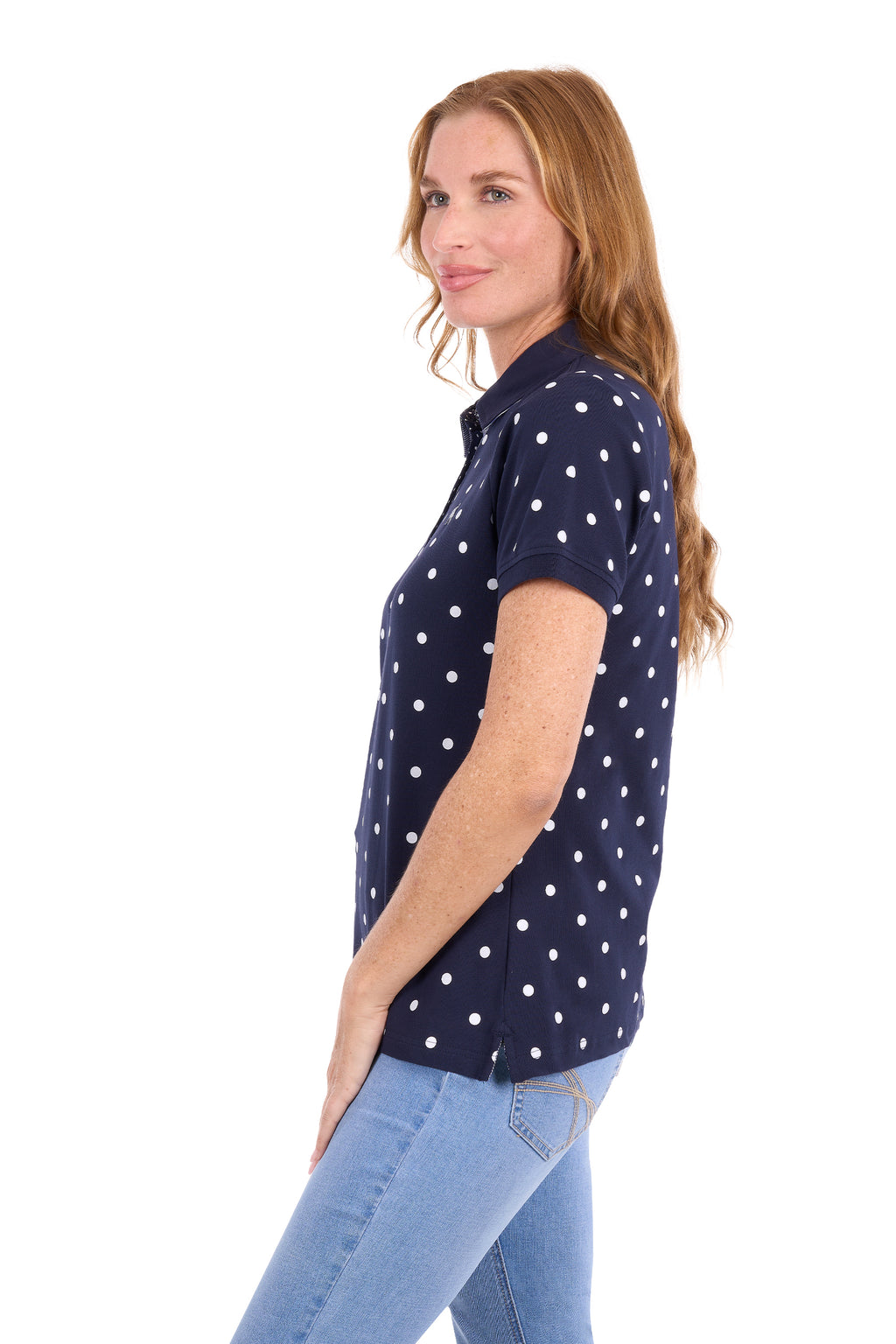 Thomas Cook Women's Tammy Short Sleeve Polo - Navy/White - T6S2523060