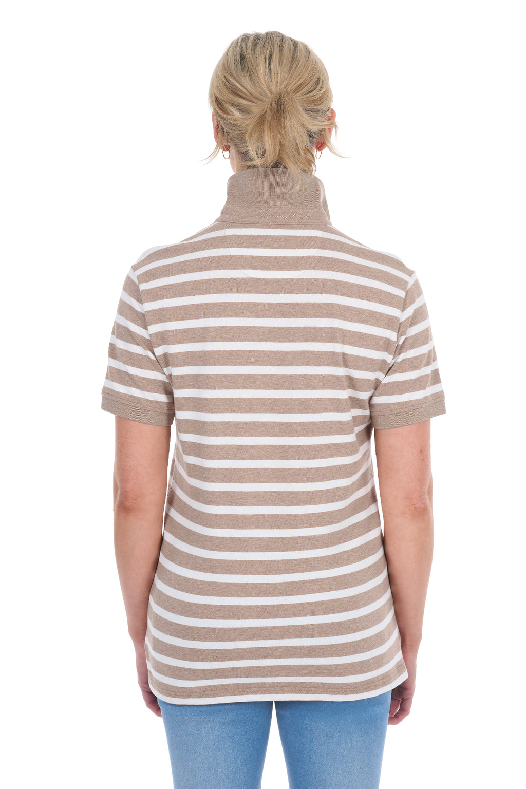 Thomas Cook Women's Amber Short Sleeve Polo - Tan Marle/White - T6S2523061