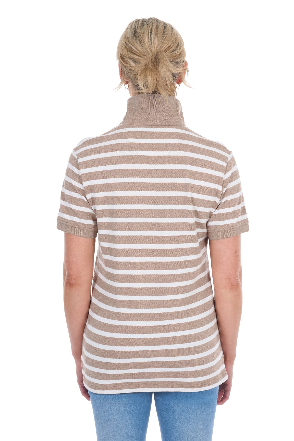 Thomas Cook Women's Amber Short Sleeve Polo - Tan Marle/White - T6S2523061