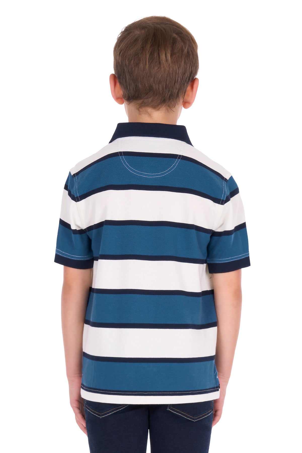 Thomas Cook Boy's Martin Short Sleeve Polo - Off White/Washed Blue - T6S3500022